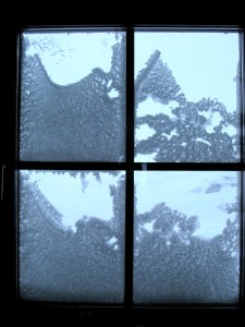 snowy window