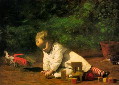 Baby at play by Thomas Eakins