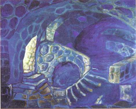 Corridors of the castle. Dungeons by Nicholas Roerich