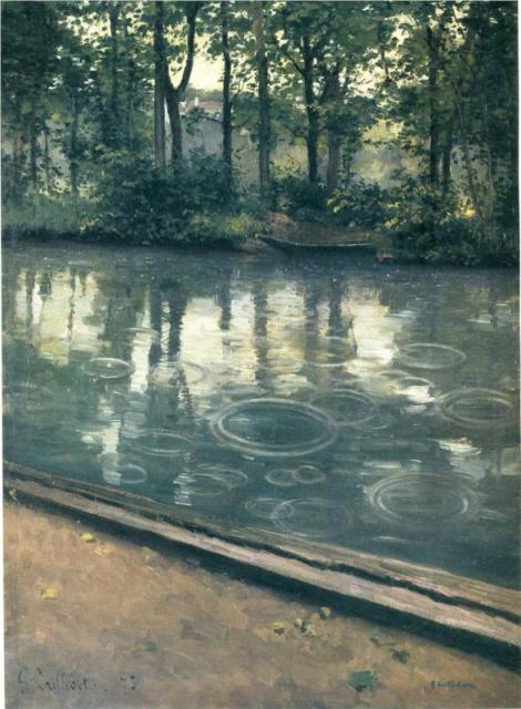 The Yerres, Rain by Gustave Caillebotte