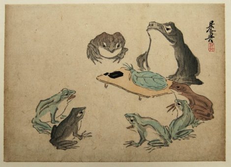 Frogs by Shibata Zeshin