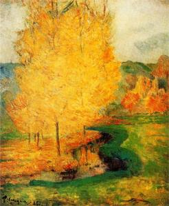  By the stream, autumn by Paul Gaugain
