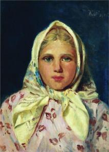 Girl in a Kerchief by Konstantin Makovsky
