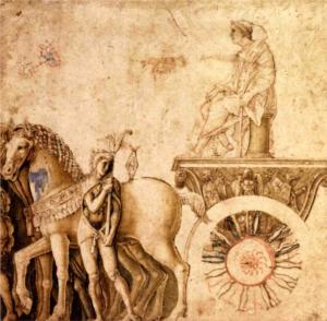 Julius Caesar on his triumphal car by Andrea Mantegna