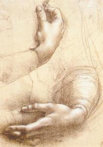 Study of hands by Leonardo da Vinci