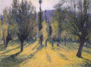 Sun through the Poplar by Henri Martin