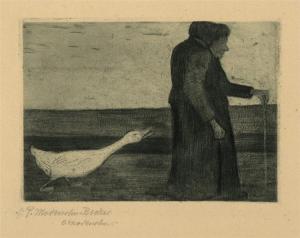 Woman with goose by Paula Modersohn-Becker