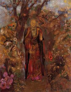 Buddha Walking among the Flowers by Odilon Redon