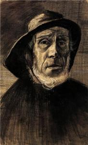 Head of a Fisherman with a Fringe of Beard and a Sou'wester by Vincent van Gogh