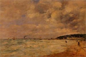  The Tourgeville Shores by Eugene Boudin