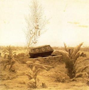  Coffin and grave by Caspar David Friedrich