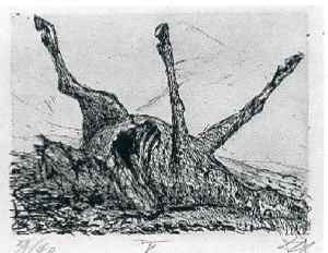Corpse of a dead horse by Otto Dix