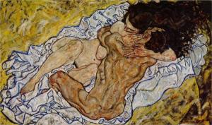 The embrace by Egon Schiele