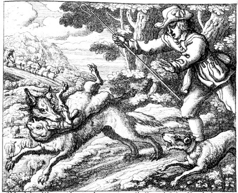 Francis Barlow's illustration to the boy who cried wolf