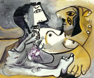 Naked man and woman by Pablo Picasso