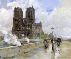 Notre Dame Cathedral, Paris by Childe Hassam