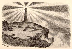 Skomvær Lighthouse by Theodor Severin Kittelsen