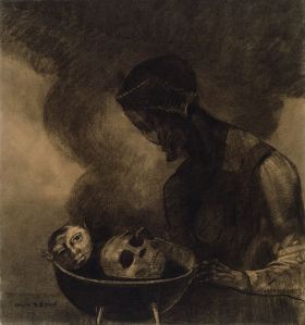 Cauldron of the sorceress by Odilon Redon 
