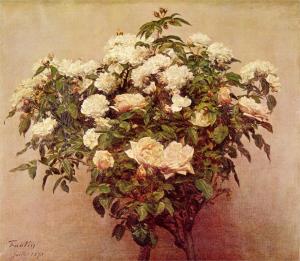 Rose Trees White Roses by Henri Fantin-Latour