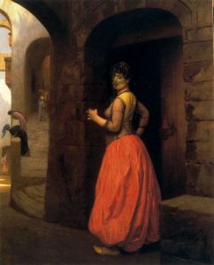 Woman from Cairo Smoking a Cigarette by Jean-Leon Gerome