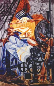 The weaver (loom+woman) by Natalia Goncharova