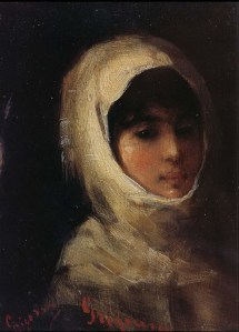 Giri with white veil by Nicolae Grigorescu