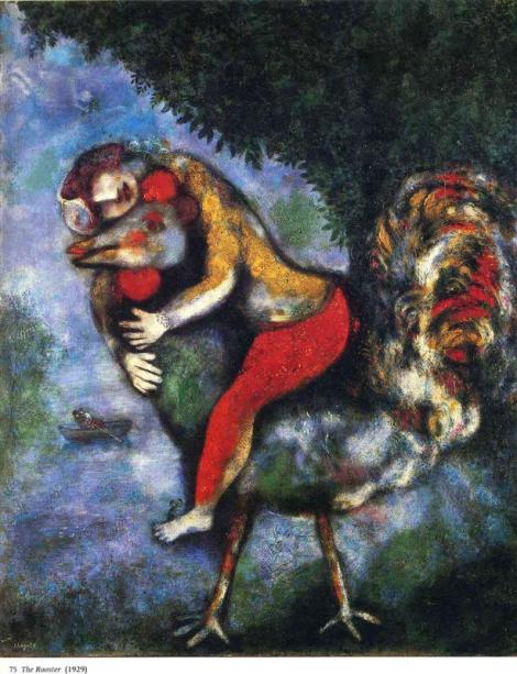 The rooster by Marc Chagal
