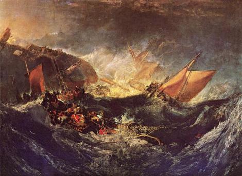 The wreck of a transport ship by William Turner