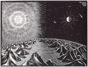 The 4th day of the creation by M.C. Esher