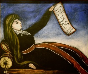 Georgian woman on a couch by Niko Pirosmani