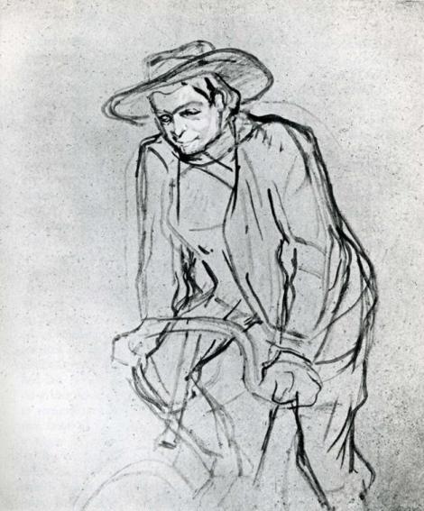 Aristide Bruant on His Bicycle by Henri de Toulouse-Lautrec