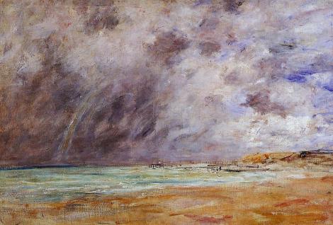 Le Havre, Stormy Skies over the Estuary. by Eugene Boudin