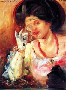 Woman with a glass of wine, by Lovis Corinth