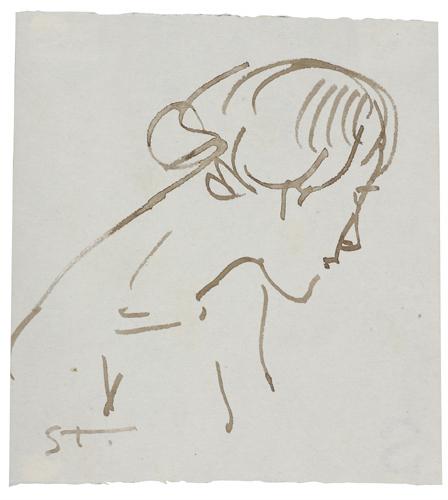Woman ink profile by Theophile Steinlen