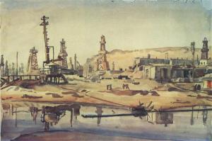The Baku Oil Fields by  Konstantin Bogaevsky
