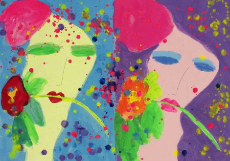 Blue Lady, Purple Lady by  Walasse Ting