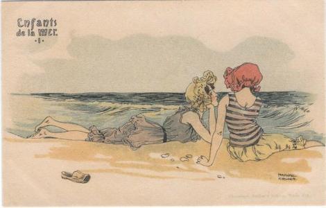 Boys and girls at sea by Raphael Kirchner