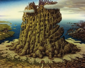 Triptych - the middle part by Jacek Yerka