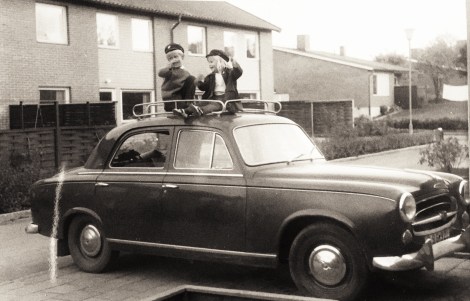 Me and my sister with the old car