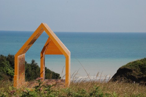 This is not an outhouse but a piece of art in Normandy