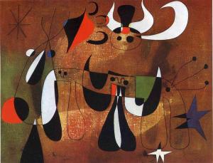 Characters in the night by Joan Miro