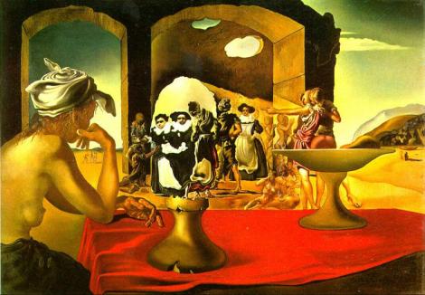 Slave Market With The Disappearing Bust Of Voltaire by Salvador Dali