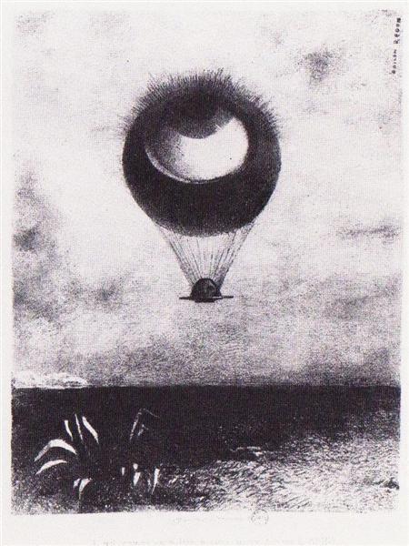 The Eye Like A Strange Balloon Goes To Infinity by Odilon Redon
