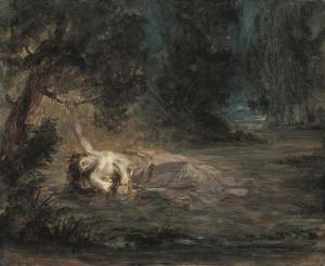 The death of Ophelia by Eugene Delacroix