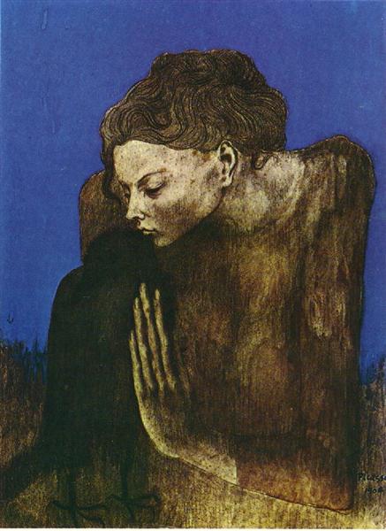 Woman with raven by Pablo Picasso