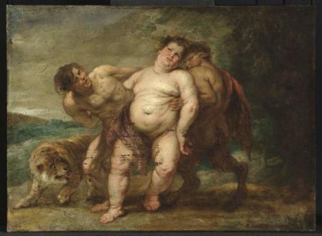 Drunken Bacchus with faun and satyr by Peter Paul Rubens