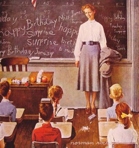 Teacher's Birthday by Norman Rockwell