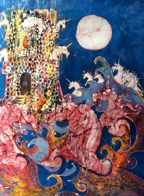 Unicorns Take Castle Ceramic Tile Trivet