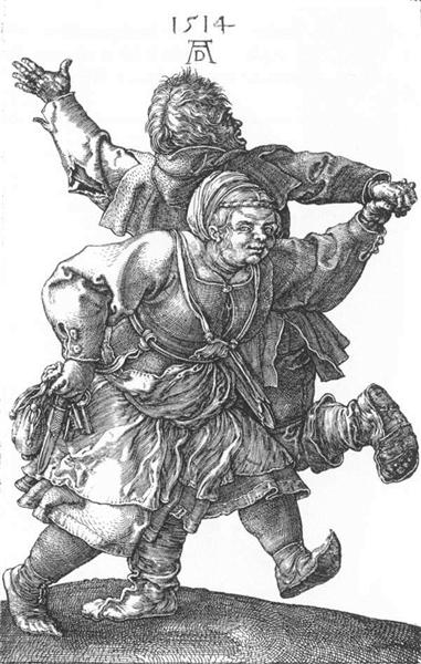 Peasant couple dancing by Albrecht Dürer