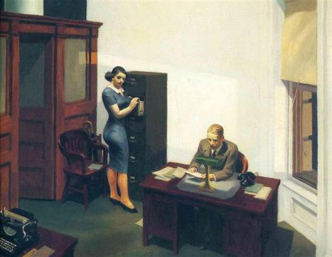 Office at night by Edward Hopper
